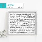Blacksburg, VA Digital Download