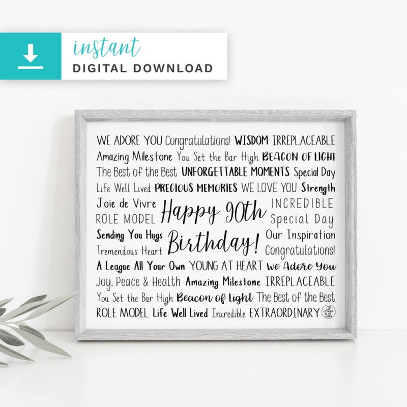 90th Birthday Digital Download