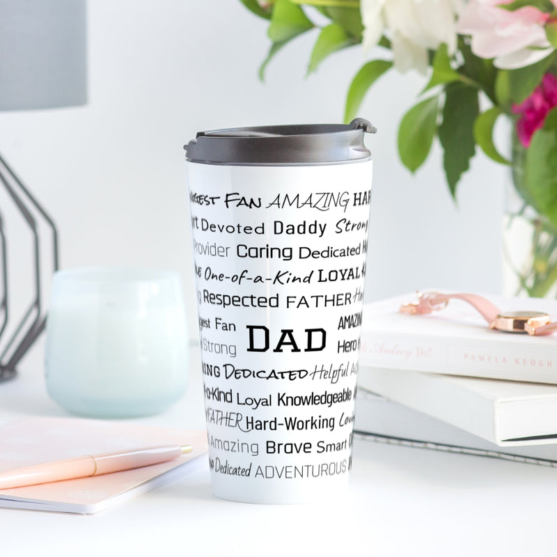 Never Give Up Travel Mugs With Funny Sayings, Stainless Steel Tumblers Lid