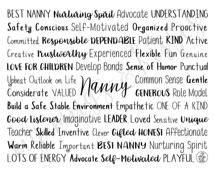 Nanny Digital Download – My Mugs & Kisses